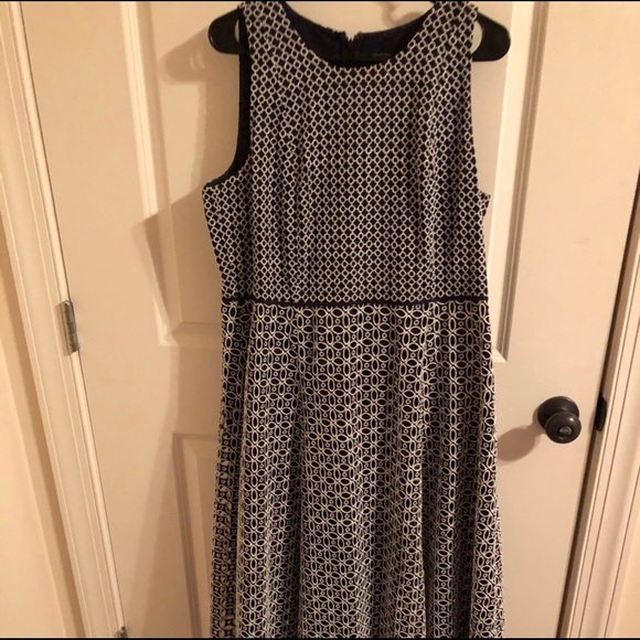 Ann Taylor Dresses & Skirts - END OF YEAR SALE! Navy and ivory eyelet dress